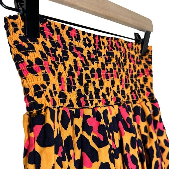 Maaji Stone Shell Short Skirt in Leopard Print Pink Orange Spring Break Beach XS - Picture 6 of 13